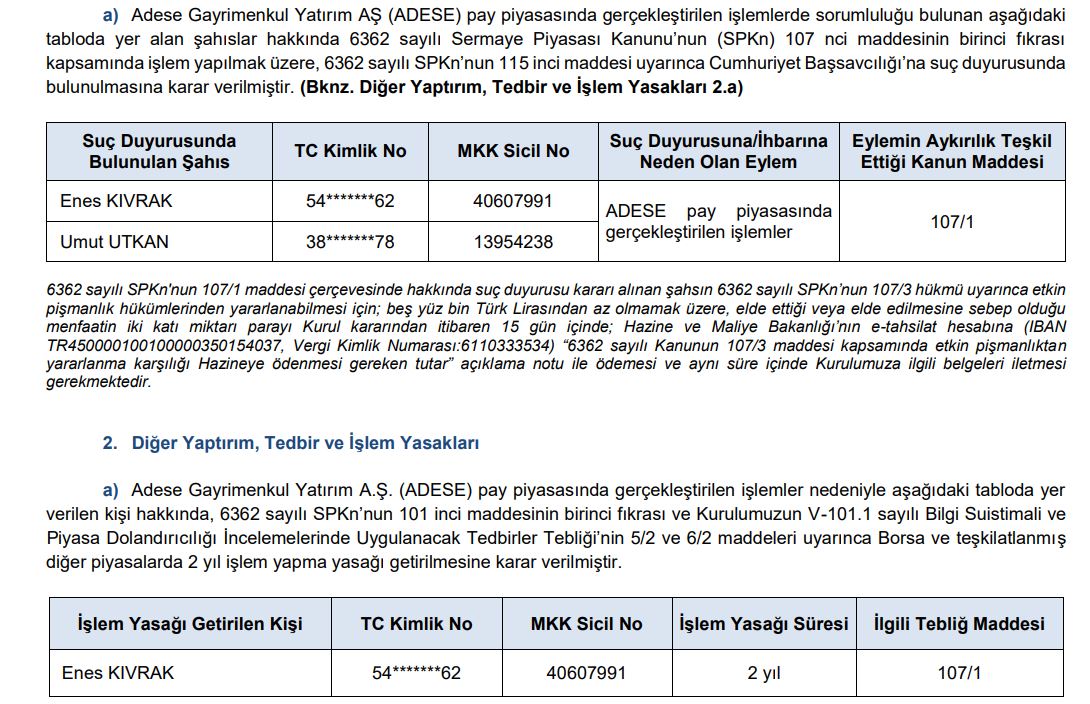 2. İşlem Yasağı Kararı