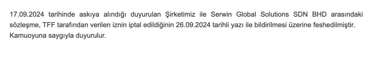 Galatasaray Spor Kulübü Sözleşme Feshi ile İlgili Açıklama Yaptı